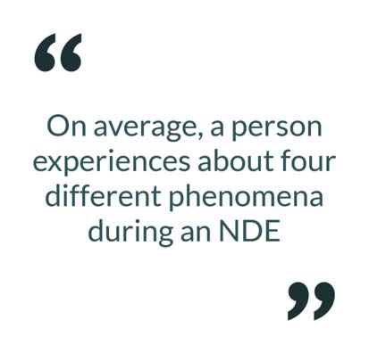 On average, a person experiences about four different phenomena during an NDE