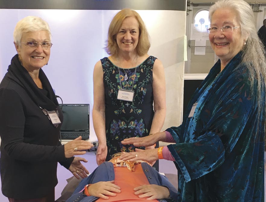  CHO’s top team (from left), healer Sue Newport, Sue Knight (CHO chief executive) and healer Diane O’Connell at Birmingham’s NEC
